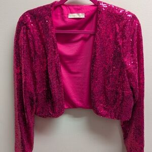 Belle Poque Pink Sequin Cropped Jacket